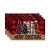 Festive Christmas Printed Linen Placemats - 4-Piece Set