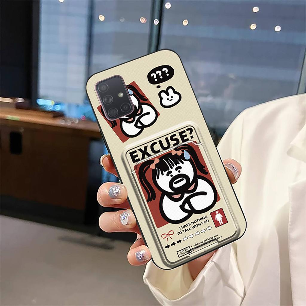 Shockproof Card bag Phone Case For Samsung Galaxy A51/M40S Back Cover Graffiti Card slot Anti-dust Cute protective TPU