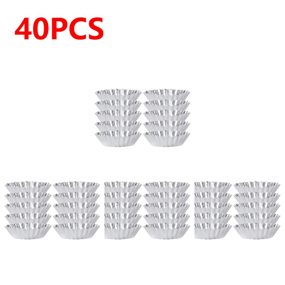 10-50PCS Reusable Aluminum Alloy Egg Tart Mold Cookie Cupcake Baking Mold Muffin Baking Cup Egg Tart Pan Mold Eco-Friendly