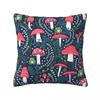 Mushrooms Toadstools And Frogs Square Pillowcase Pillow Cover Polyester Cushion Decor Comfort Throw Pillow for Home Bedroom