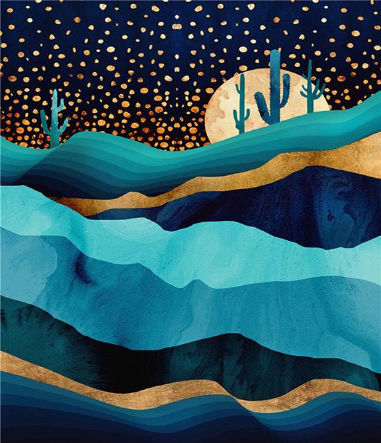 Ruopoty DIY frame paint by digital abstract acrylic on canvas wall art picture by digital mountain and sea landscape living room