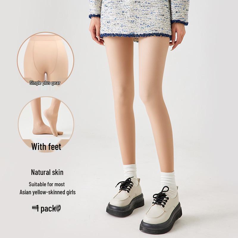 

Жіночі колготки BONAS тілесного кольору з вельветовою флісовою підкладкою - Товсті, теплі легінси для весни та осені 200G Autumn Winter Thick Fleece