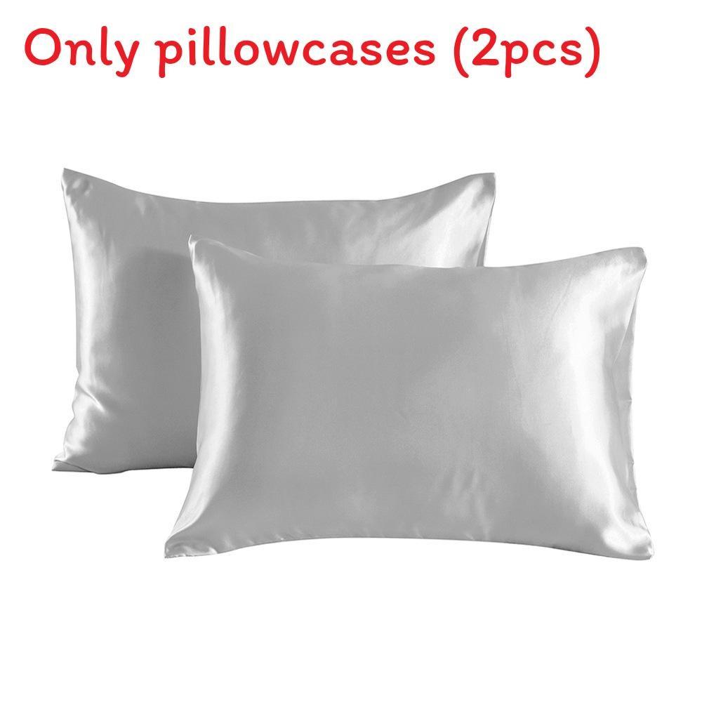 

2 шт. Гладкая Мягкая Однотонная Наволочка Двустороннего Дизайна со Скрытой Молнией серый