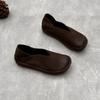 Johnature Retro Loafers Genuine Leather Flat Shoes Casual Versatile Handmade Soft Cowhide Women's Slip-on Shoes