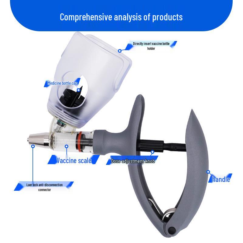 Adjustable Veterinary Vaccine Injector 5ML for Pigs, Cattle, Sheep & 2ML for Poultry