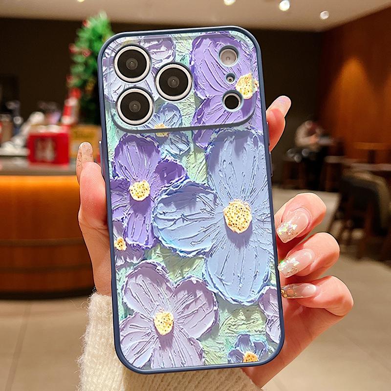 Oil Painting Flowers Pattern Case For iPhone 17 Pro Max Funda iPhone 16 15 14 13 Pro Max Magnetic For Magsafe Hybrid Slim Matte Cover