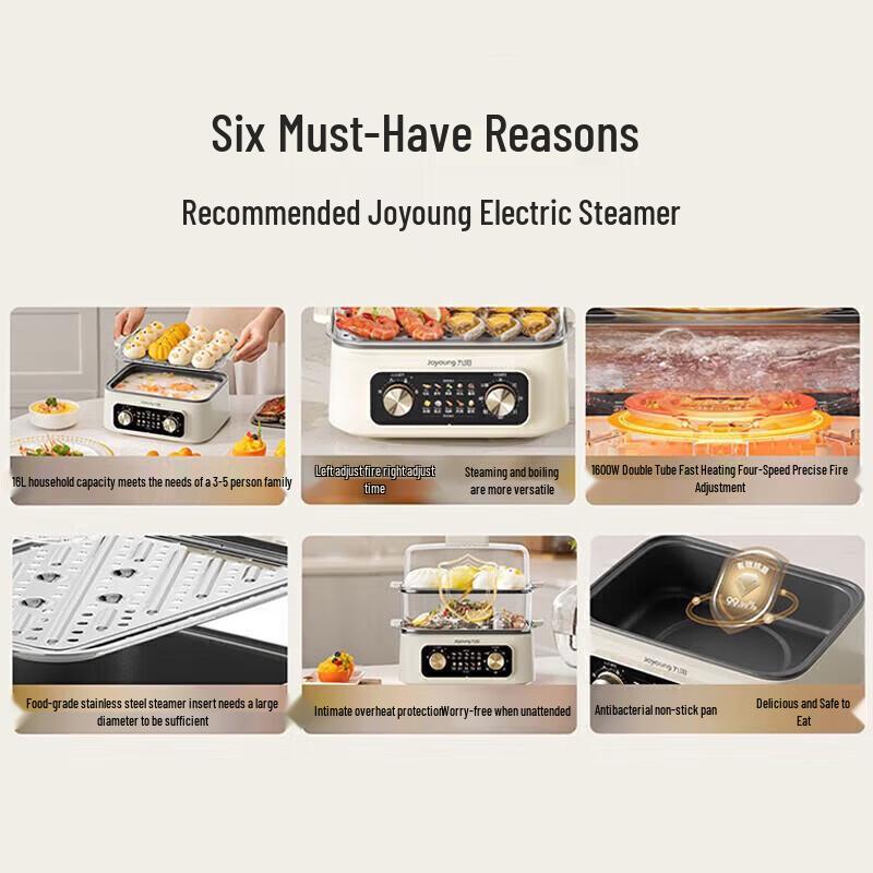Joyoung 16L Smart 3-Layer Electric Steamer