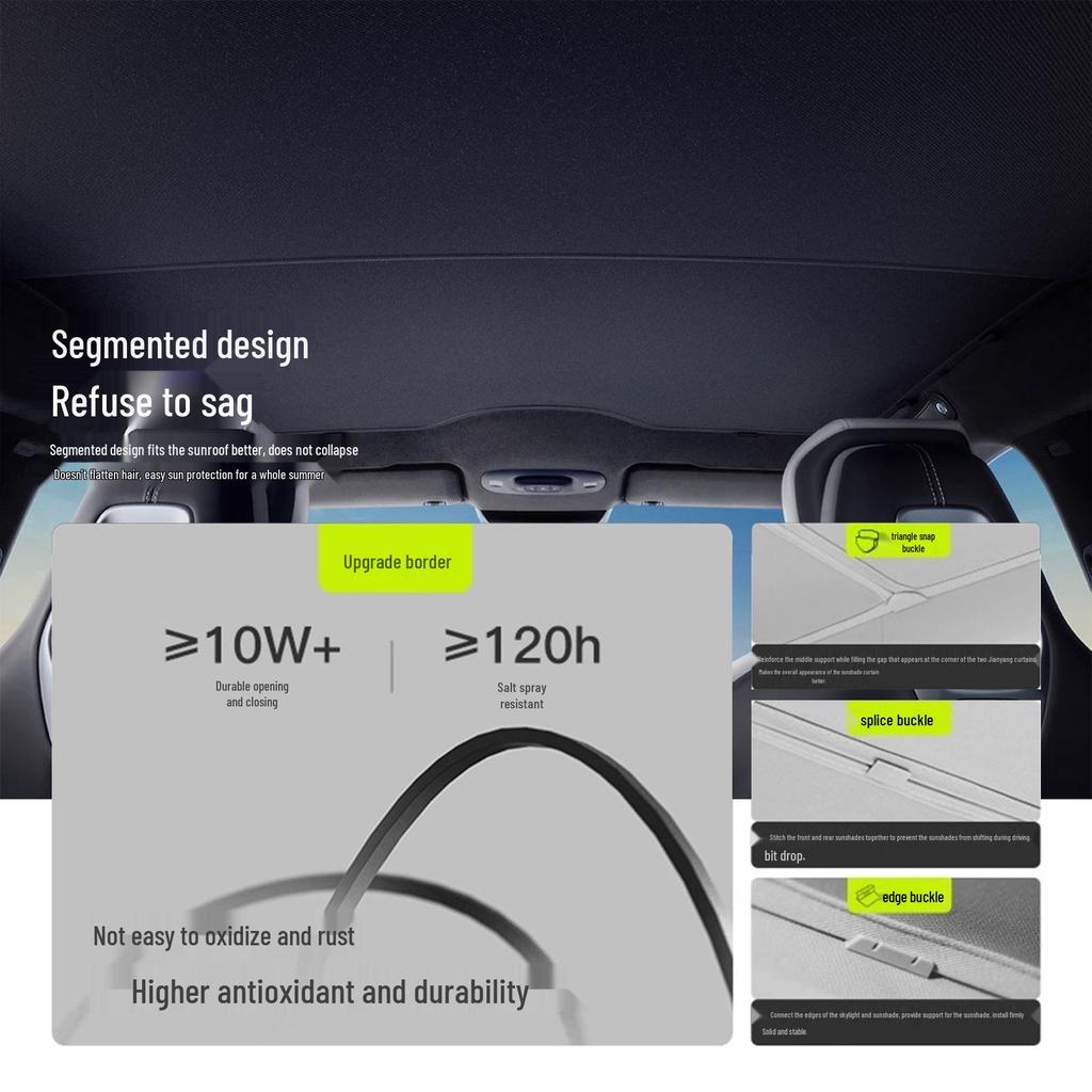 Xiaomi SU7 Sunroof Sun Visor: Sunshade, Heat Insulation, Blackout Curtain for Car Roof.