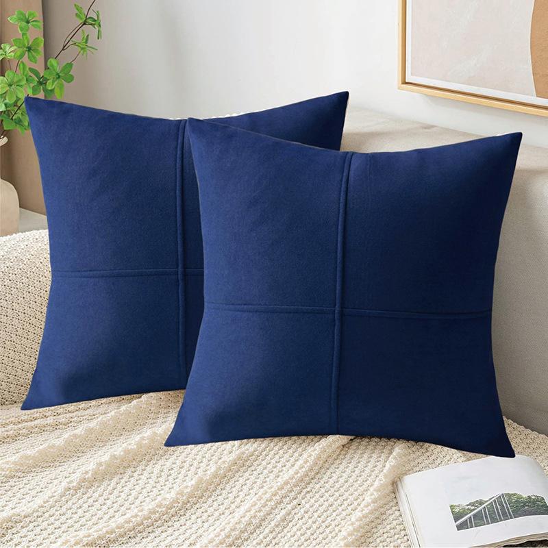 Solid Color Cross Pattern Velvet Sofa Pillow Case Home Decoration Pillow Case Modern Simple Pillow Cushion