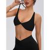 CHARMLEAKS Womens Seamless Sports Bra Twisted Chest Criss Cross Back Push Up Yoga Running Fitness Bra