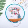 1 pcs Handheld Pocket Size Cooling Fans Collapsible Party Favor Round Fan Home Decor Foldable Fan