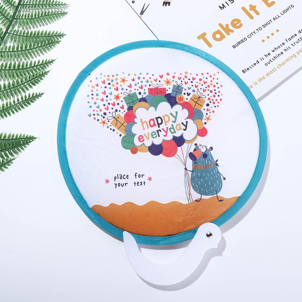 1 pcs Handheld Pocket Size Cooling Fans Collapsible Party Favor Round Fan Home Decor Foldable Fan