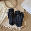 Female Spring and Autumn Sweet Solid Color Variety Pull A Heel Hot Diamond Ribbon Bow In The Tube Pile Socks
