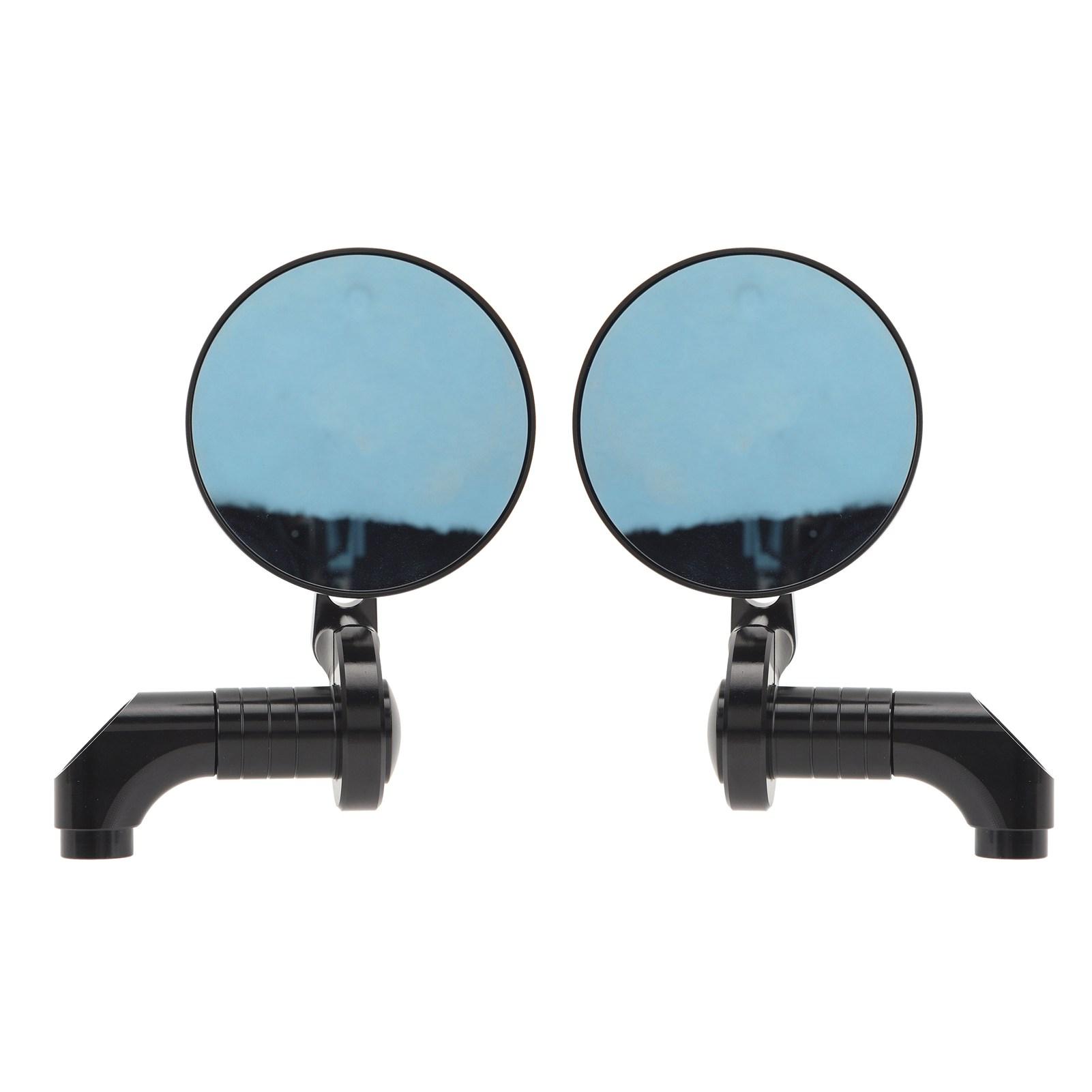 Motorcycle Bar End Mirrors Round Handlebar Rearview Side Mirror Anti   Blue Mirror for M8 M10 Mirror Hold s