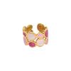 Gold-plated Oil Dripping Ring Colorful Colorful Ring Geometric Pattern Ring  Wedding Gifts
