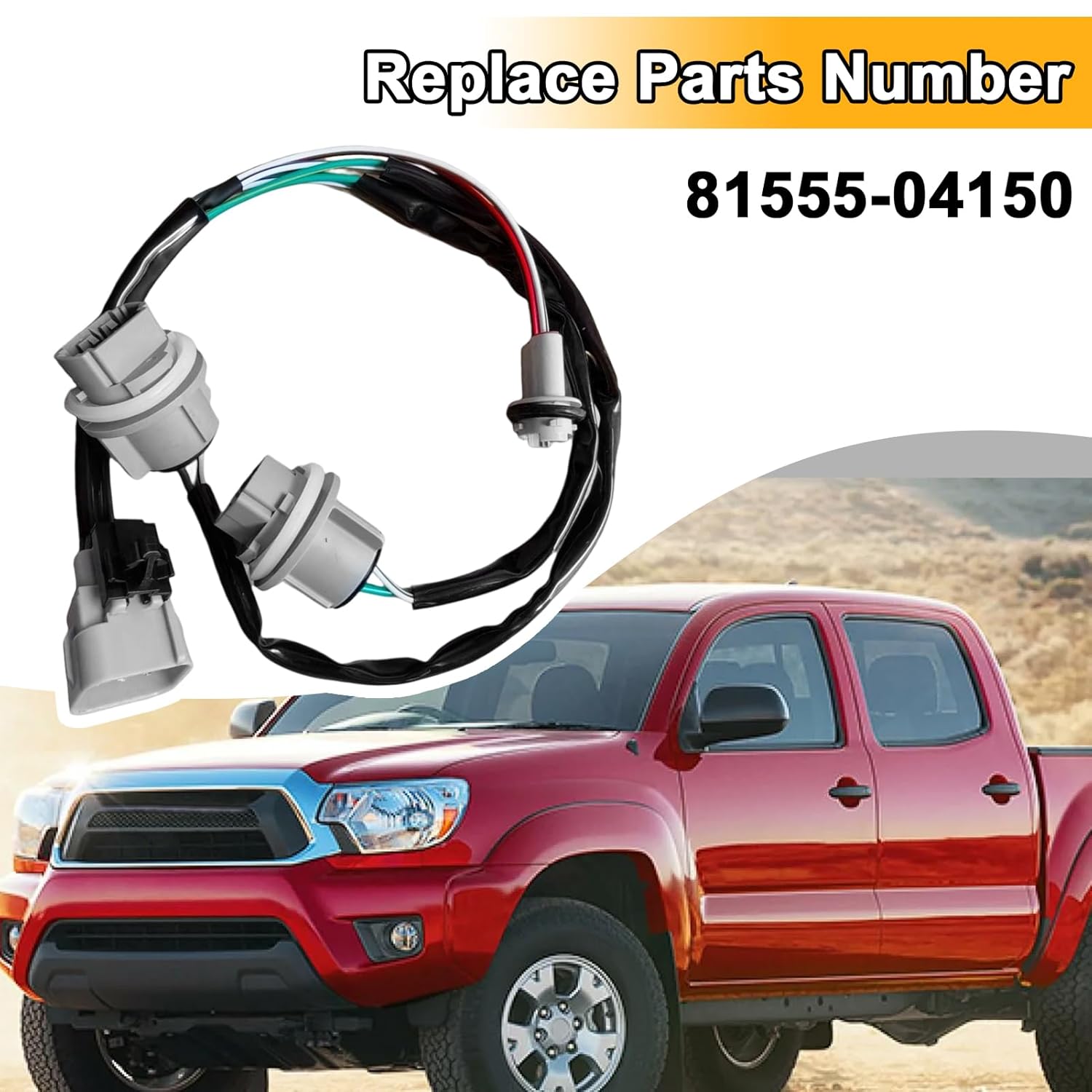 Rear Tail Lamp Light Socket Harness for Toyota for Tacoma 2005-2015 81555-04150 Tail Light Harness Brake Light Assembly Tail Light Wiring Harness