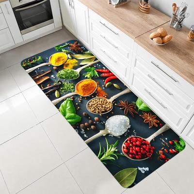 Seasoning, Vegetables Runner Rug Home Decor Kitchen Rugs Entryway Hallway Non-Slip Carpet Welcom Extended Floor Mat Laundry Rug