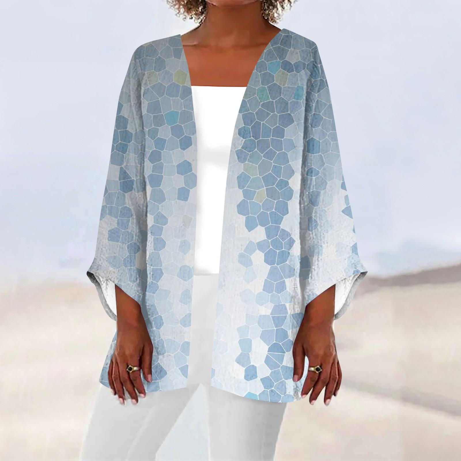 

Женская повседневная модная легкая куртка средней длины с принтом в стиле ретро, ​​кардиган XXXXL