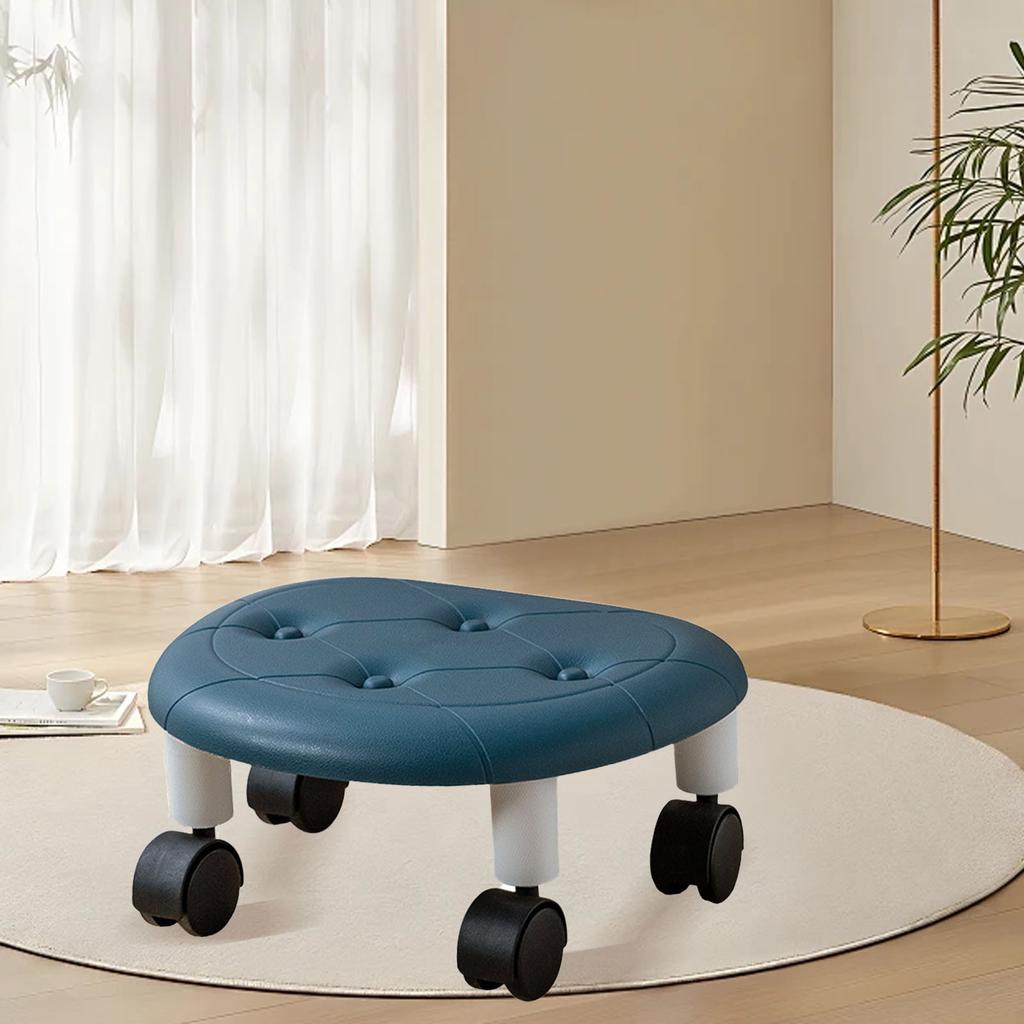 Low Roller Seating PU   Plastic Structure Movable   Wheels Stool for Living Room Baby Room