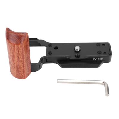 Camera L Bracket for ZV E10 Aluminum Tripod Quick Release Plate with Wood Handle 14 Inch Threaded