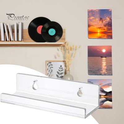 1 adet/6 adet şeffaf akrilik vinil kayıt rafı duvara monte şık müzik albümü ekran yüzer raflar kayıt tutucu