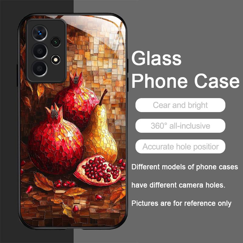 

Art Fruits Lemon Marble Texture Printed Tempered Glass Phone Case for Samsung Galaxy S26 S25 Ultra S24 S23 Plus S22 S21 FE Cover Galaxy S23