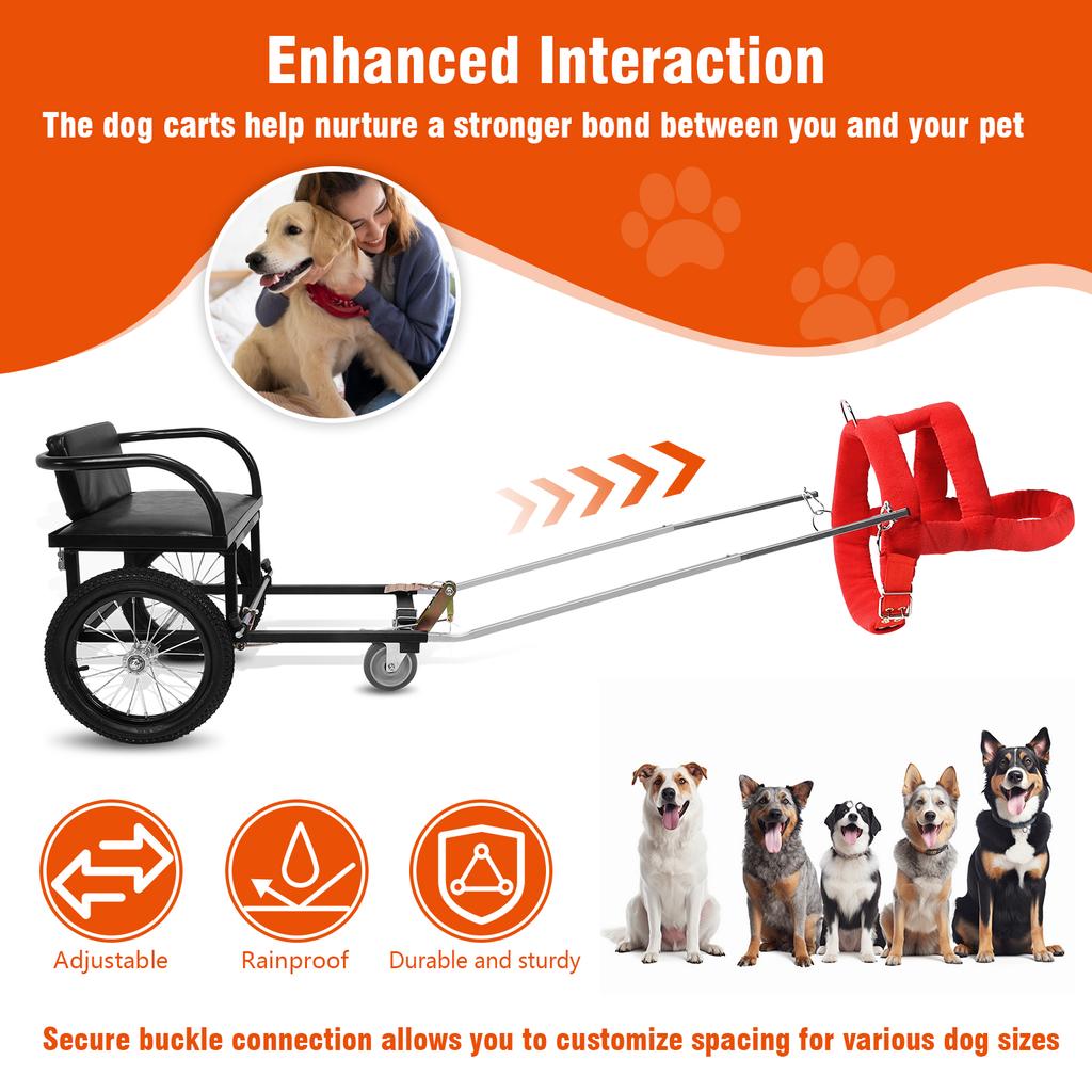 40-60KG Double Brake Dog-Pulling Stroller for Owners To Take Pets To Shopping Dog Trailer Pets Pulling Person Cart with Seat