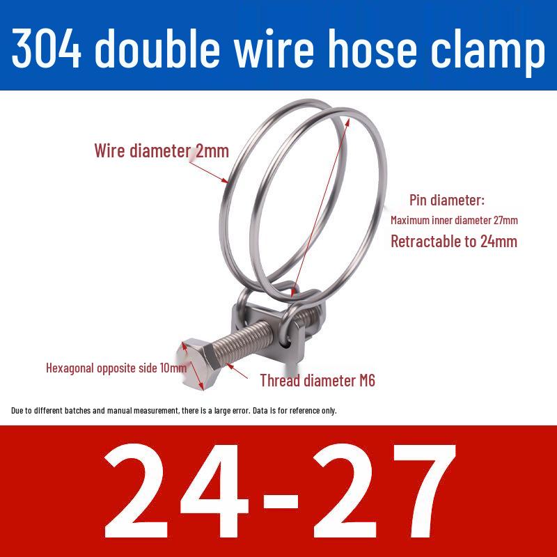 Doppeldraht-Schlauchschelle aus Edelstahl für Feuer-, Wasser-, Gasleitungen - Verdickt