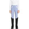 Pantaloni da equitazione antiscivolo a seduta intera per bambine e ragazze, con finiture a contrasto, leggings equestri con tasche e passante per cintura per allenamento e competizione
