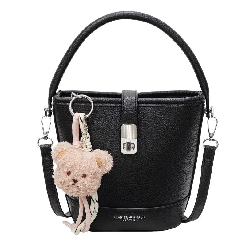 Wholesale Popular Korean Simple Solid Color High-end Sense Portable Bucket Bag Fashionable and Versatile Work Commuter Messenger Bag Women