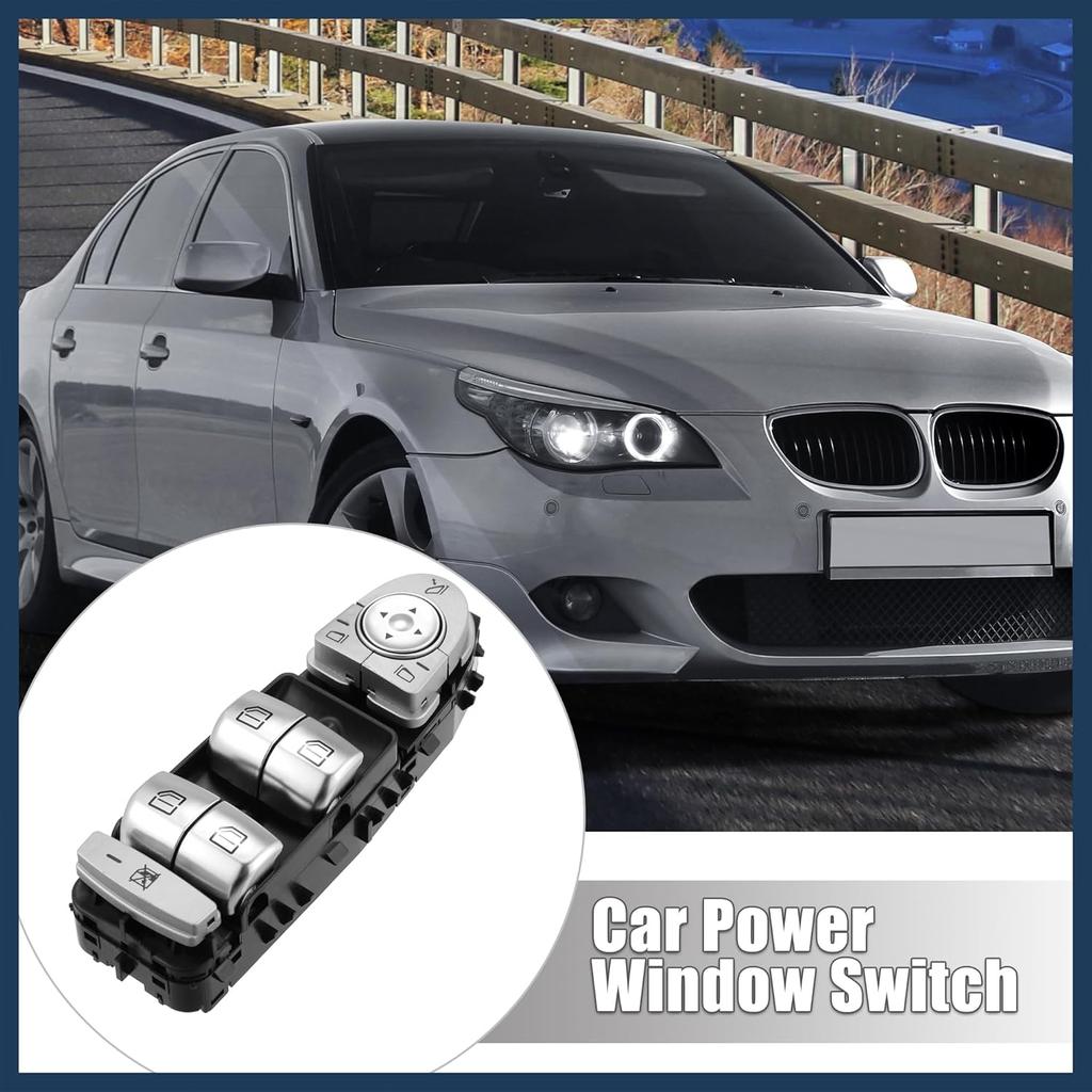 Power Window Switch, Front Left Driver Side Window Control Switch No.A2229056800 for Mercedes-Benz C300 2015-2020 Silver Tone, 1 Pc