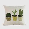 18" Square Home Decorative Cactus Throw Pillow Case Hand Painting Potted Plants Tropical Cactus Sofa Cushion Cover Cojines