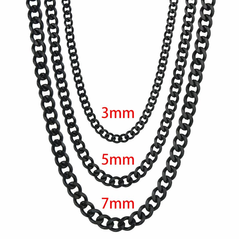 Simple Cuban Chain Necklace for Men Gold Color Stainless Steel Chain On The Neck Choker Jewelry Party Boy Gift