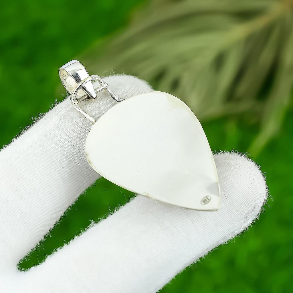 Mothers day Sale Unakite Gemstone Heart Chakra Wife Boho Pendant Sterling Silver