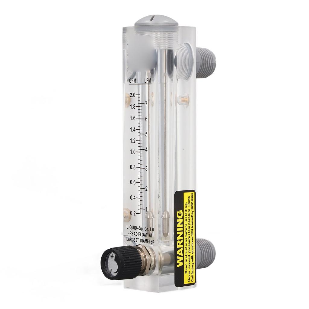 Panel Type Flow Meter 0.2‑2GPM Acrylic Liquid Flowmeter Tester for Measuring Control