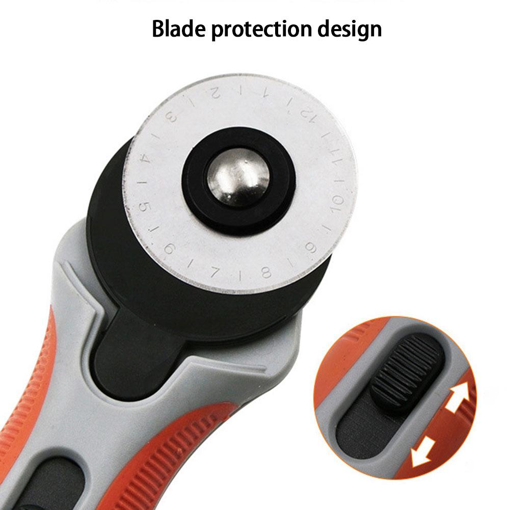 45mm Patchwork Roller Wheel Round Knife Tailor Cutter Rolling Cutter Safety Slide