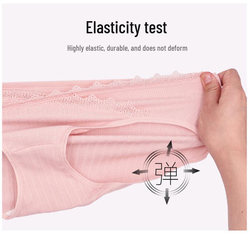 Women's Maternity Low Waist Ribbed Cotton Support Belly Plus Size V-Shape Triangle Short Panties