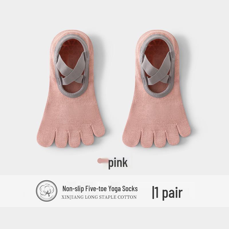 Women's Anti-Slip Yoga & Pilates Five-Toe Socks - Summer Thin, Pure Cotton Toe Separator Boat Socks