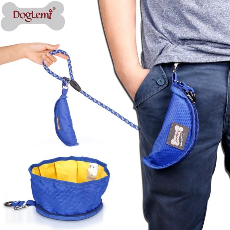 1100ML Big Volume Dog Drinking Container Foldable Dog Water Bowl Food Storage Bag Outdoor Hiking Travel Folding Pet Bowl