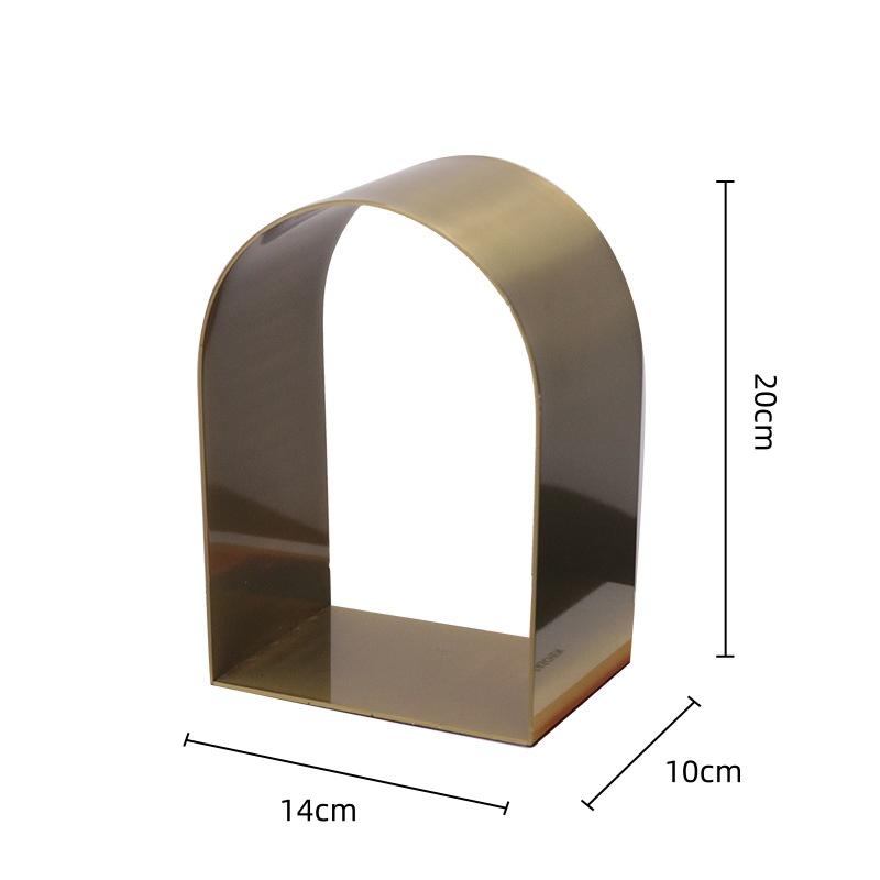 Golden Arches Geometric Hollow Semicircle Metal Handicraft Handicraft Sculpture Metal Figurine Room Decoration Accessories