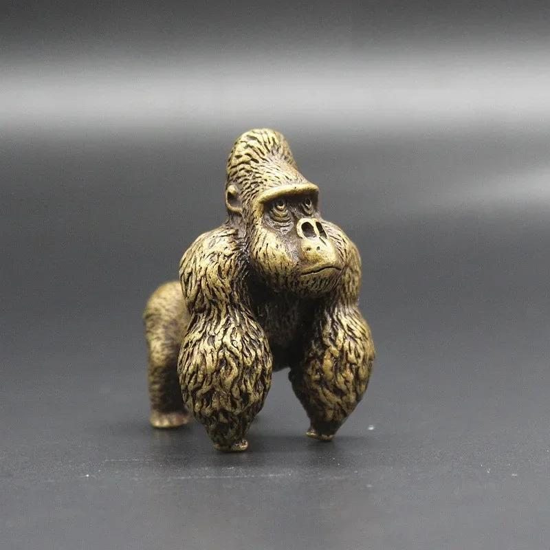 

New Gorillas Artificial Copper Ornaments Office Desks Mini Gorillas Miniature Decorations Funny Expressions Home Decor Products светло-серый