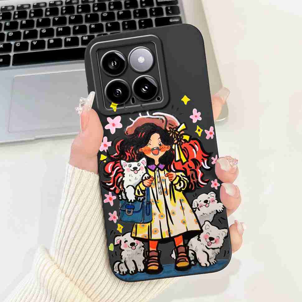 Cover For Xiaomi 14 Case Silicone Shockproof Soft Camera Protective Pattern Matte For Xiaomi 14 Mi14 Xiaomi14 5G 2023 Cases
