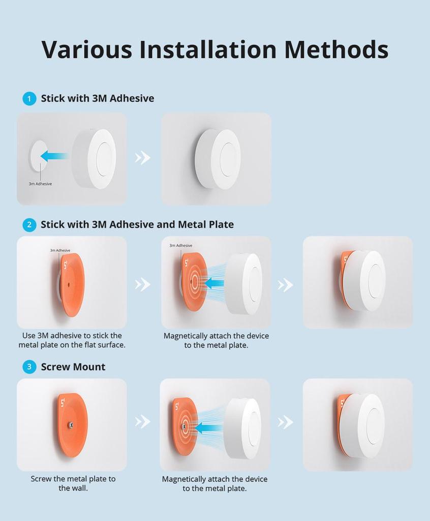 SONOFF SNZB-01P Zigbee Wireless Smart Switch: No Wiring Needed, Freely Place Scene Switch, Easy Setup.