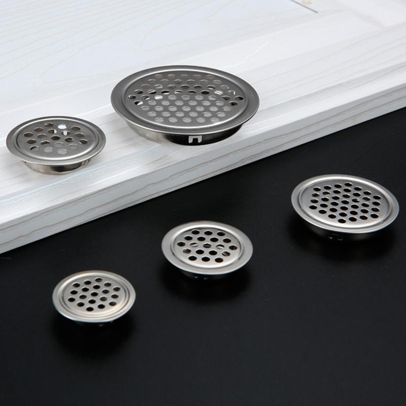 Round Mesh Hole Cover Stainless Steel Ventilation Cover For Wardrobe Cabinet Air Vent Louver Furniture Accessories Home Decor