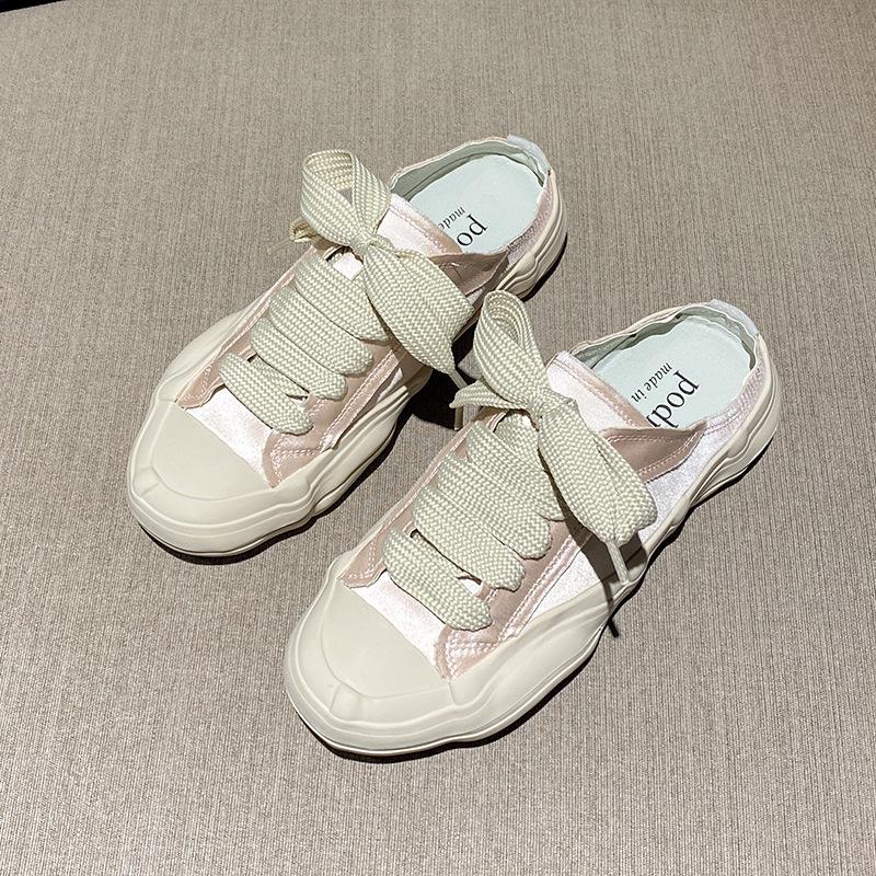 

Баотоу носит полушлепки, новые атласные туфли, женские плоские ленивые туфли и маленькие белые туфли без каблука. 40 розовый