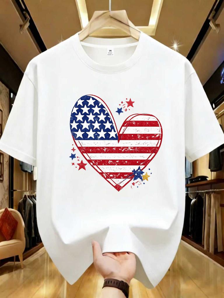 Wds01143love Printing Plus Size Unisexs Round Neck Tshirt Summer Casual Street Fashion Unisexs Joker Short Sleeve Tshirt
