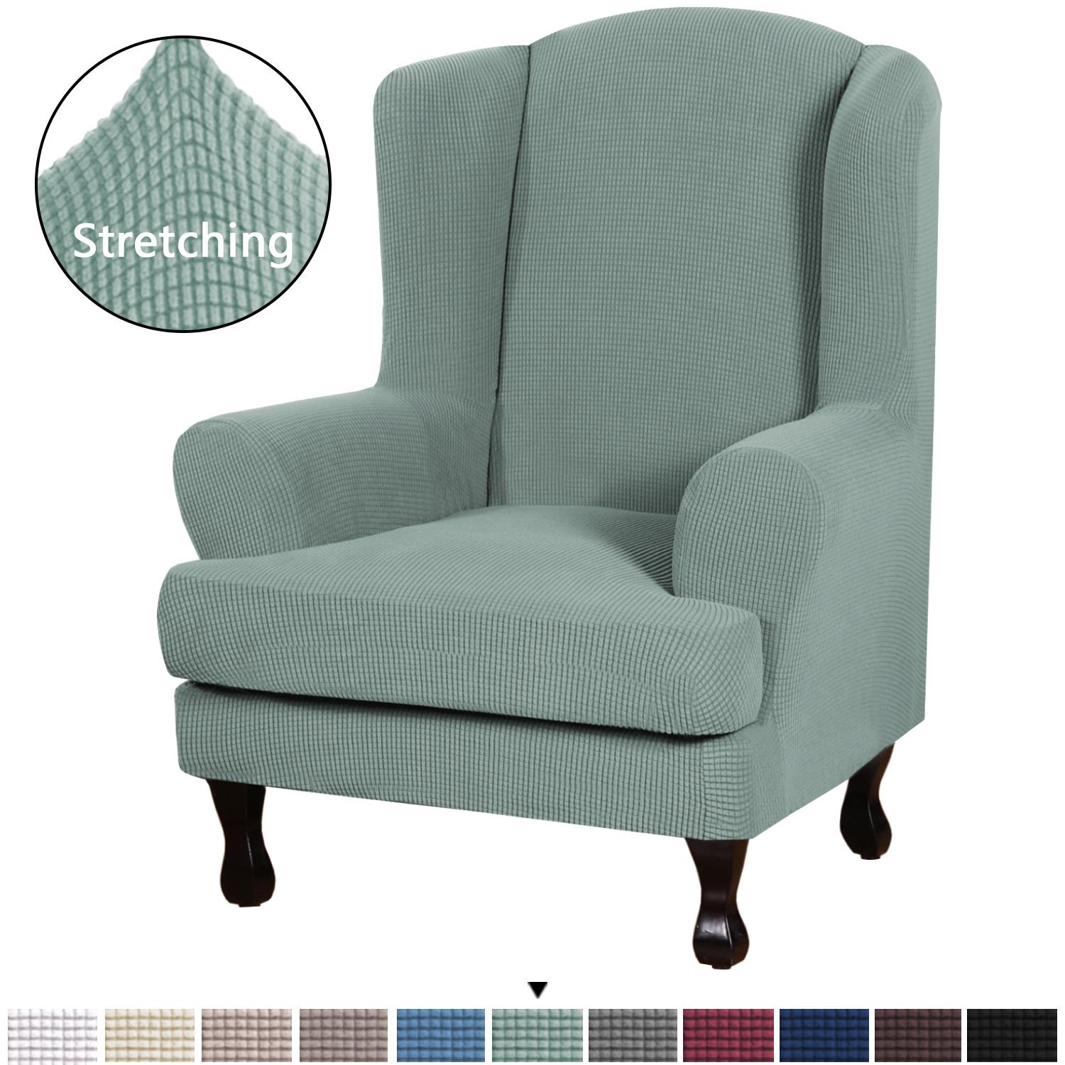 

Jacquard High Elastic Wing Chair Cover Armchair Slipcovers Anti-Slip Stretch Full Package for Living Room Couch Covers