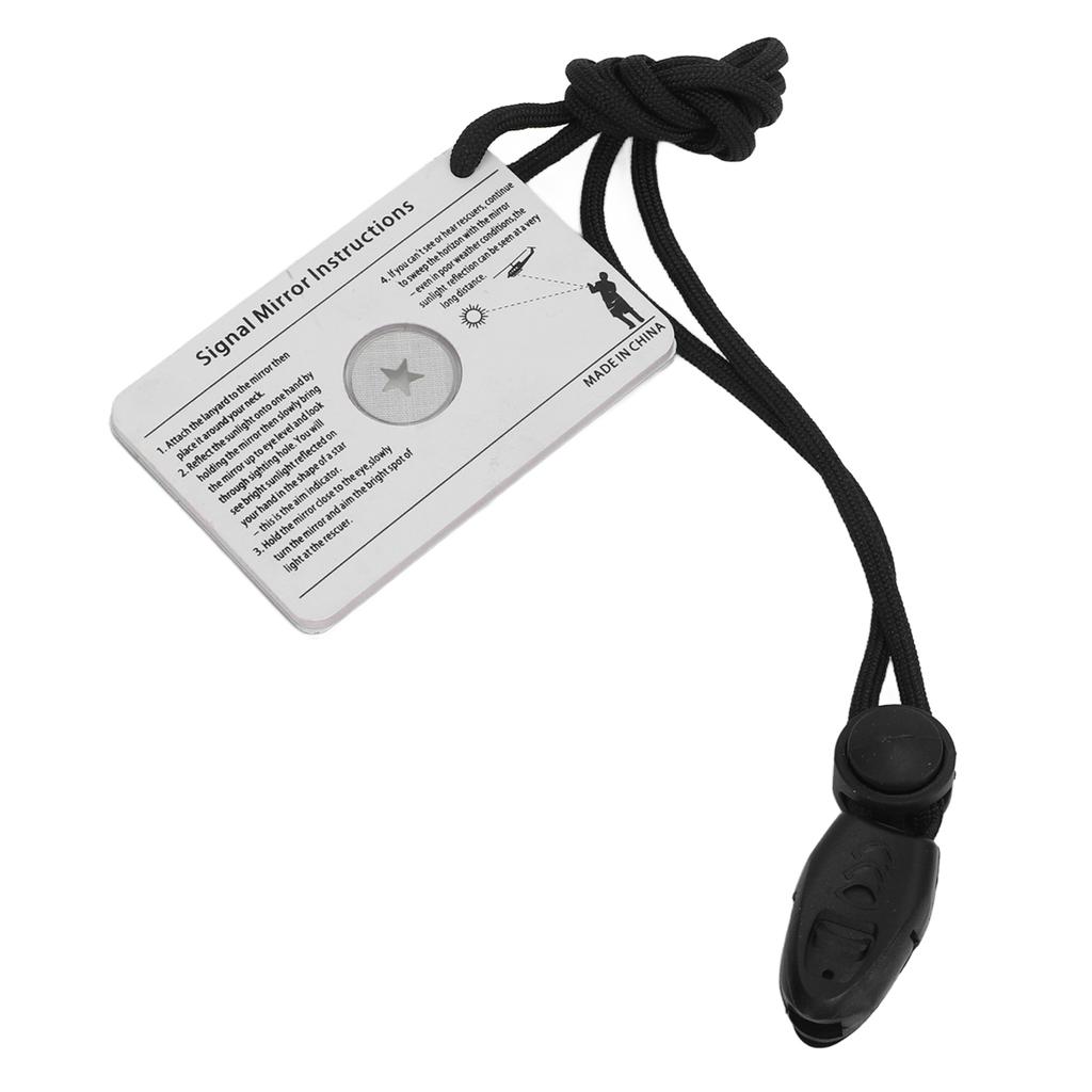 Outdoor Signal Mirror Floatable Survival Signal Mirror Reflective Function Explorer Tool with Lanyard for Outdoor