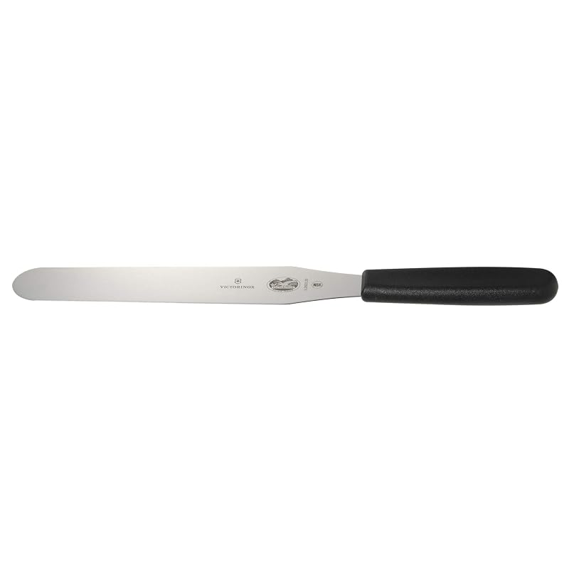 VICTORINOX Spatula, Professional Palette Knife, 20cm, Straight, Black. A spatula with optimal elasticity, essential for baking. Dishwasher safe. Swiss
