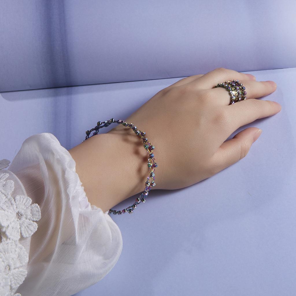Douyin Internet celebrity with the same telescopic ring, a two-wear new creative magic telescopic ring deformable copper bracelet